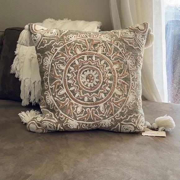 Other - Embroidered Throw Pillow